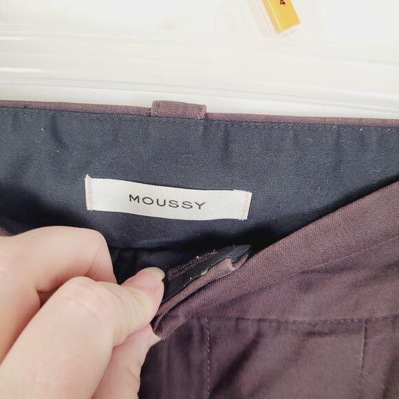 Moussy Brown High Rise Belted Wide Leg Pants Size 2 Old Money Quiet Luxury - Picture 3 of 13